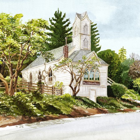 Felton Library | 10" x 14" Original Watercolor | (SOLD) Prints available