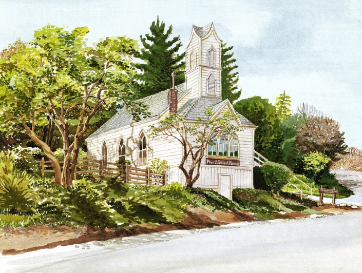 Felton Library | 10" x 14" Original Watercolor | (SOLD) Prints available