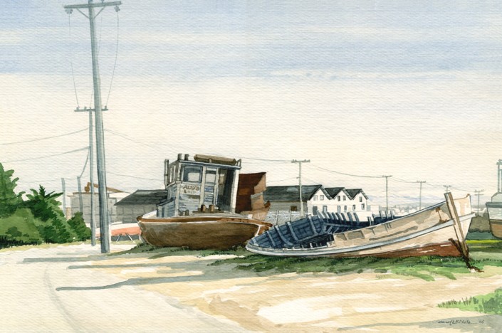 Moss Landing | 10" x 14" Original Watercolor framed $425