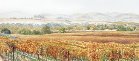 Olivina Vineyards | 18" x 24" Original Watercolor unframed $1100